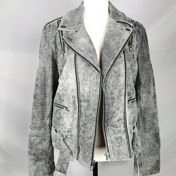 NWOT Free People Distressed Lamb Leather Jacket - Picture 2 of 9